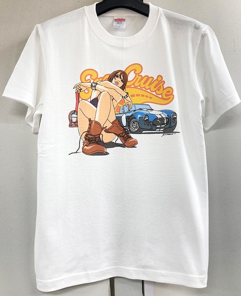  村田峻治 画伯 EASYCRUISEコラボ Ｔシャツ シェルビー コブラ 白 天空の城ラピュタ.うる星やつら 作画担当 ホットロッド アメ車 50s 60s_画像1