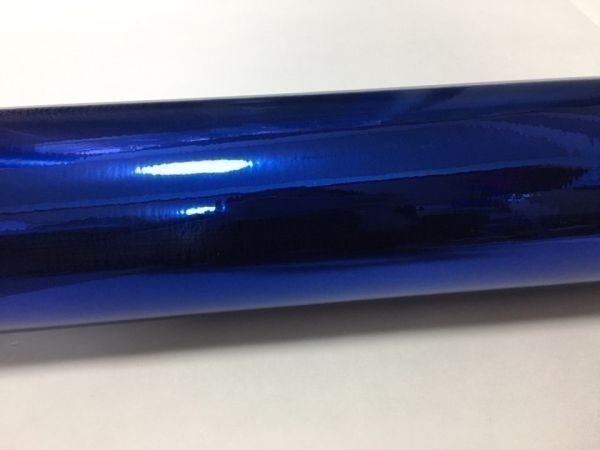 カーラッピングシート クロームメッキ ブルー 青色 保護フィルム付き 縦x横 A4(21cmx30cm) SHI03 鏡面 外装 耐熱 耐水 DIY_画像2