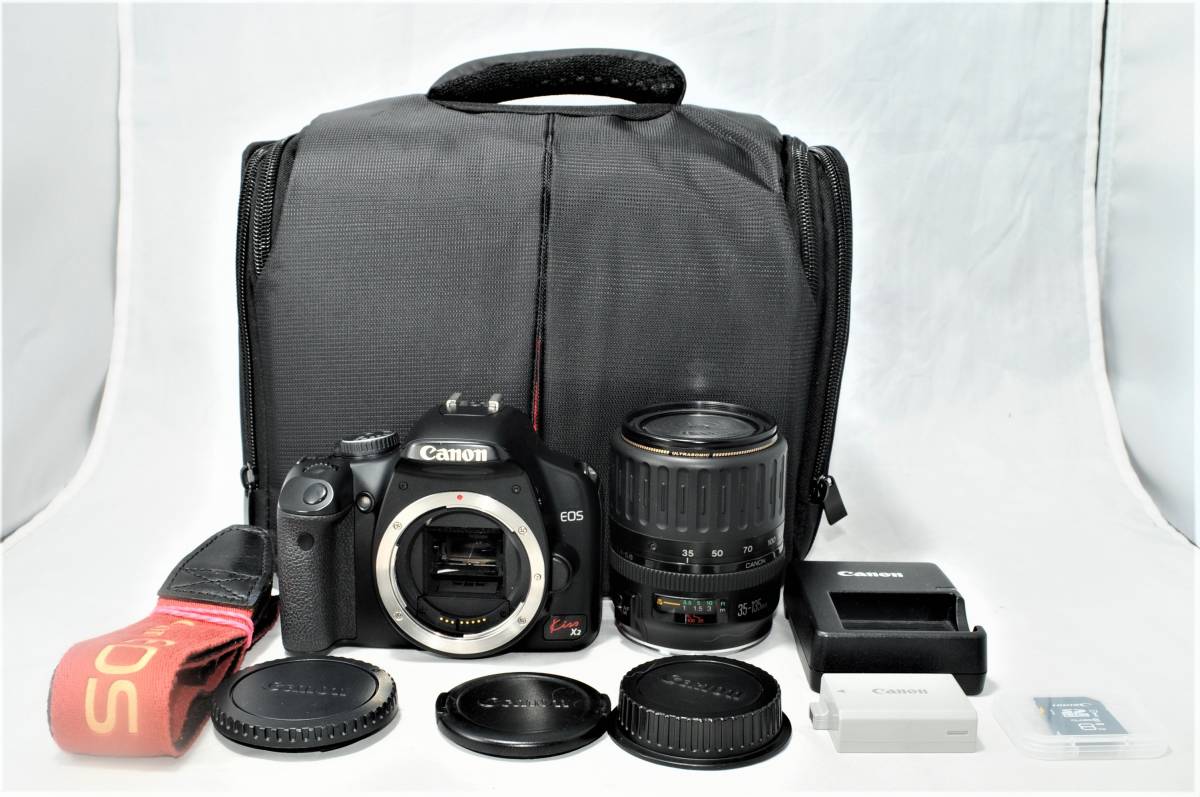 ★バッグ付美品★ キャノン Canon デジタル一眼レフカメラ EOS Kiss X2 レンズセット ■ P-24AU23-1685