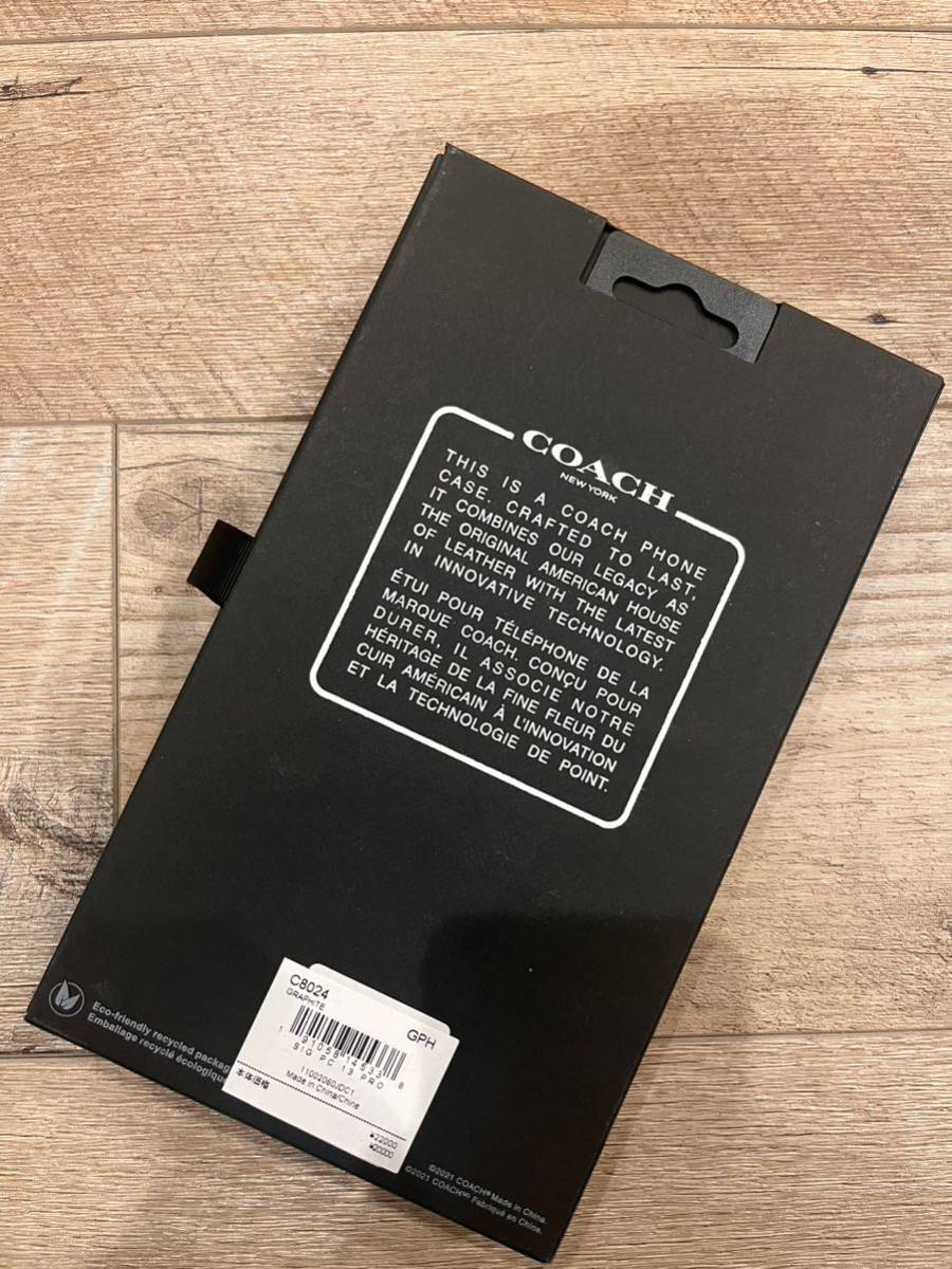 新品 COACH iPhone13 pro 手帳型カバー シグネチャー コーチ ブラック