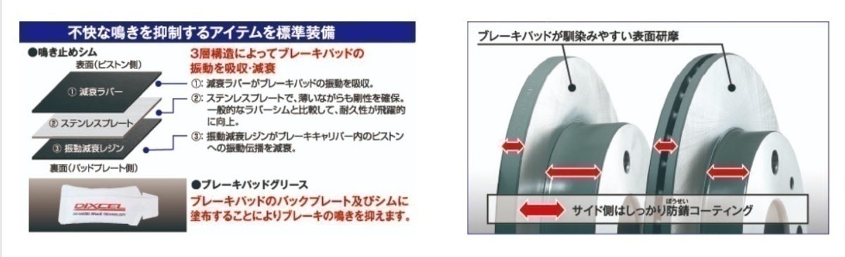 DIXCEL ディクセル KS ブレーキパッド＋ディスクローターセット フロント用ネイキッド・オプティL750S L760S L800S L810S NA用適合備考ありの画像2