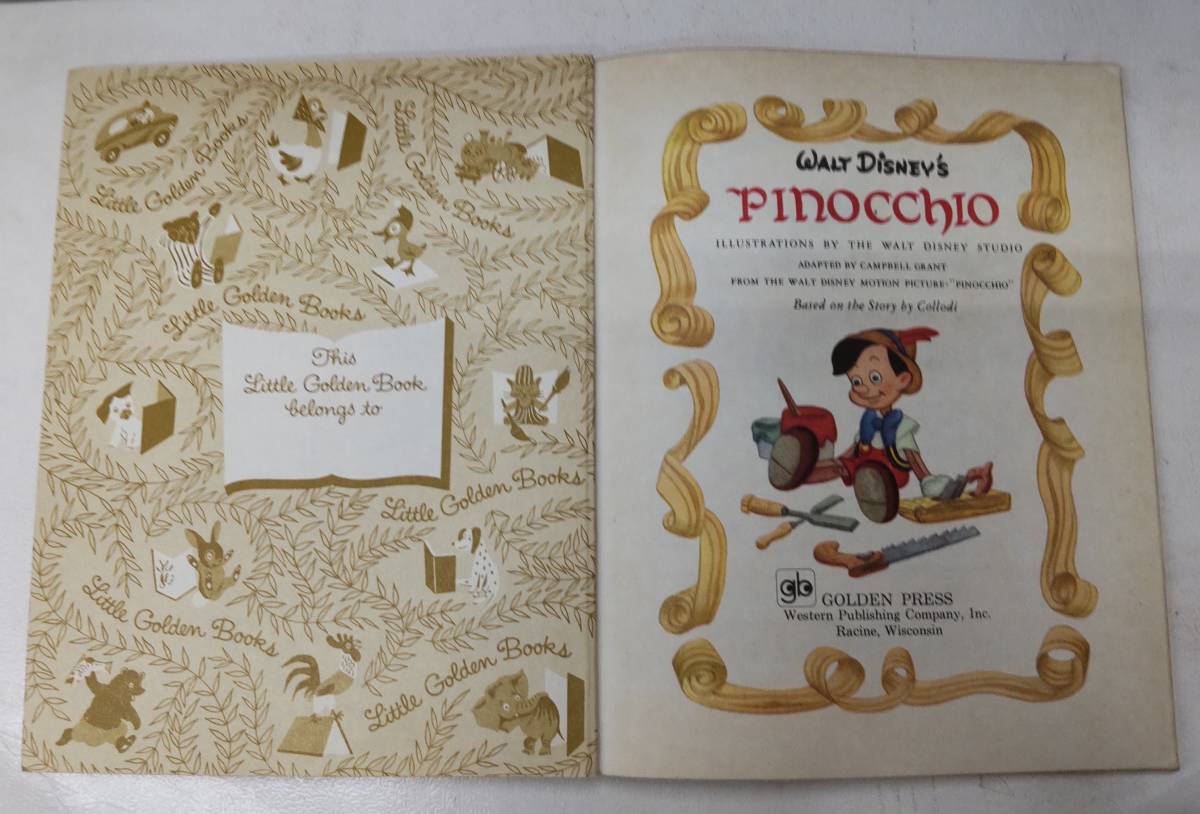 【洋書】Little Golden Books WALT Disney`s PINOCCHIO ◆ピノキオ ディズニー 絵本 リトル・ゴールデン・ブックス　●H2827_画像3