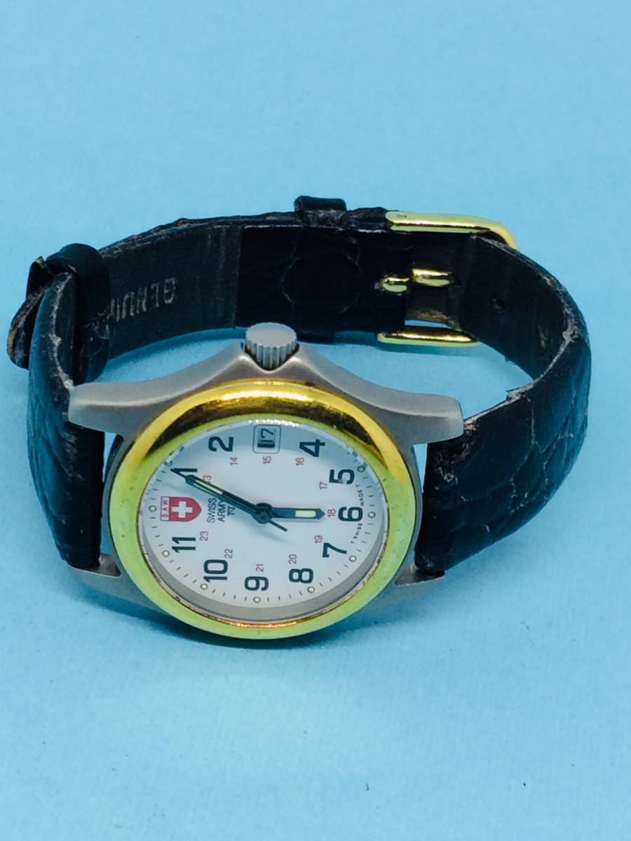 (W39)スイス(*'▽')SWISS・ARMY・スイス・アーミーディト（電池交換済み）S&Gレディス腕時計USED（送料全国一律185円）お洒落な時計です。_画像6