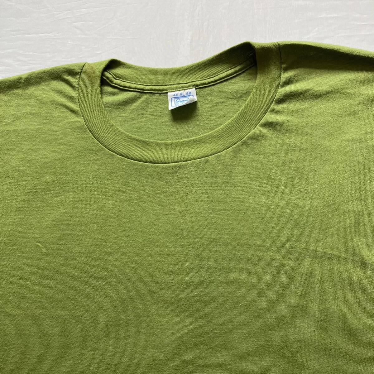 デッドストック deadstock レアカラー 抹茶 カーキ 貴重 60's70's グランツ GRANTS ビンテージ VINTAGE USA製 アメリカ製 半袖Tシャツ XLの画像2