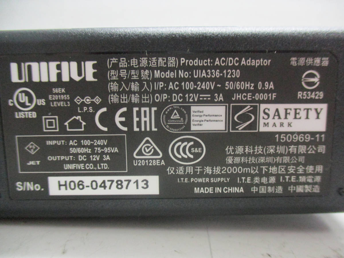 UNIFIVE UIA336-1230 12V/3A 通電確認済 管理番号AC-477