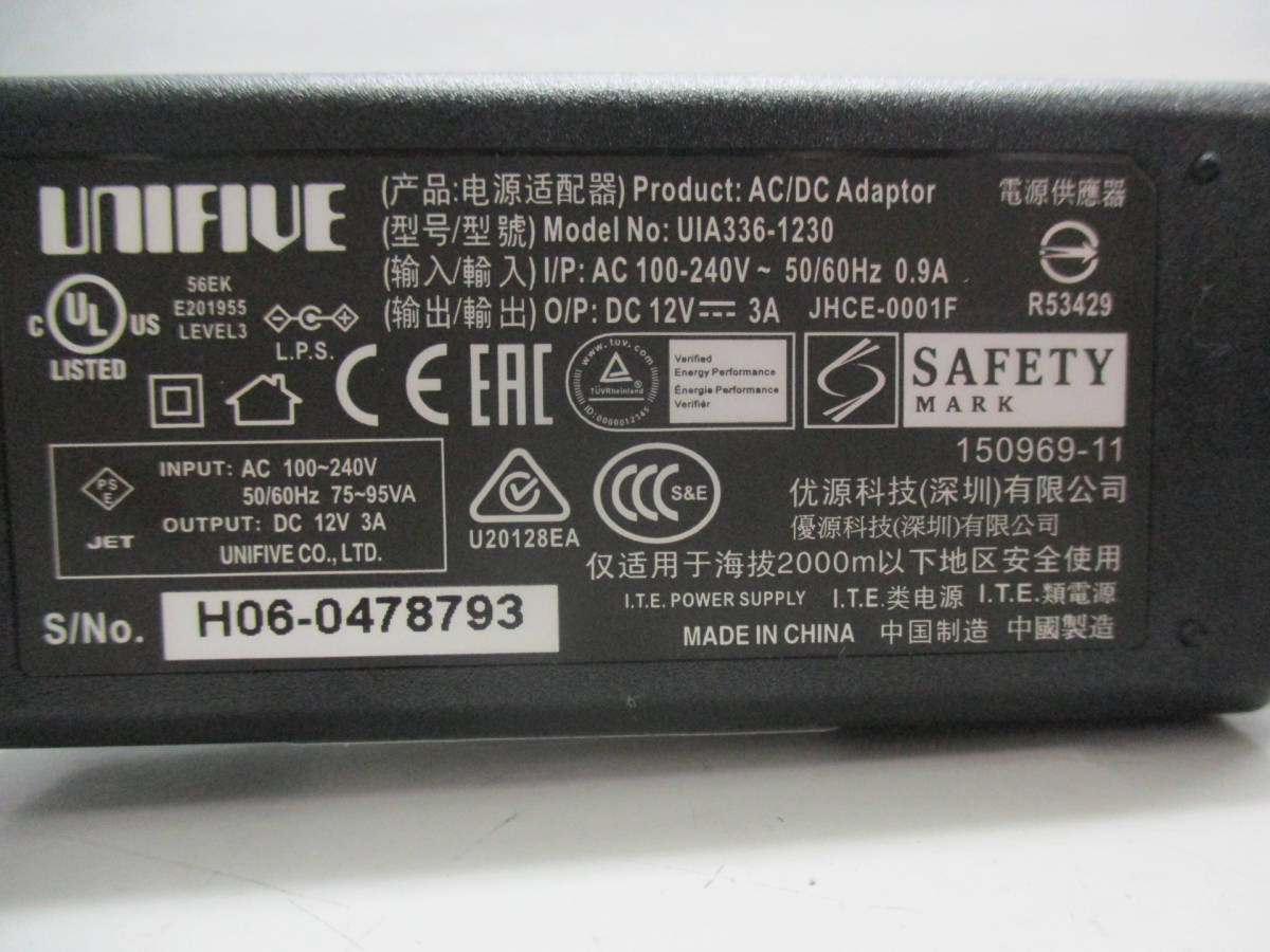 UNIFIVE UIA336-1230 12V/3A 通電確認済 管理番号AC-483