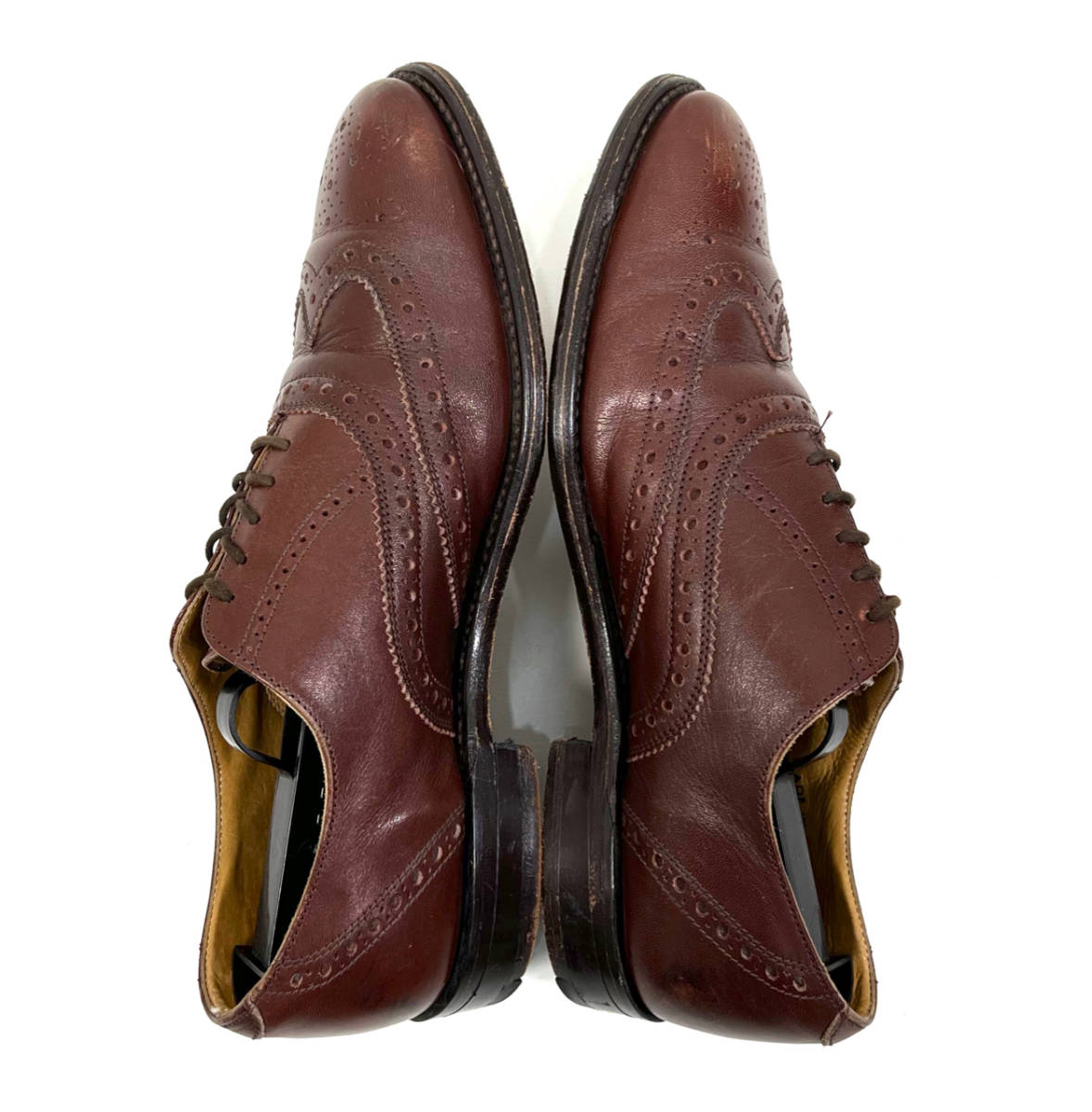 イングランド製 1970s Lord Charles Wing tip UK7(26〜26.5cm) ヴィンテージ レザーシューズ ウイングチップ メダリオン ブラウン_画像3