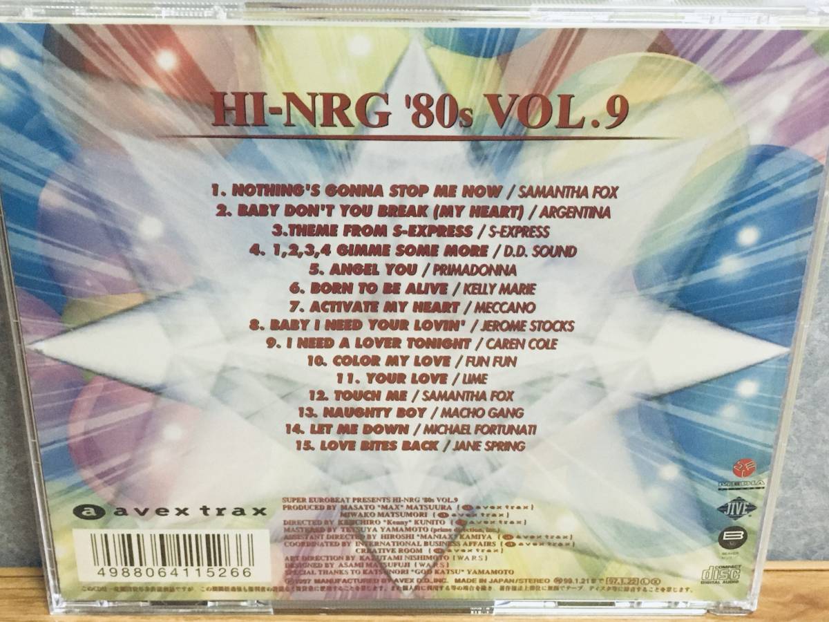 HI-NRG '80s vol.9 SUPER EUROBEAT presents ハイエナジー エイティーズ スーパー ユーロビート 80s 80'sの画像3