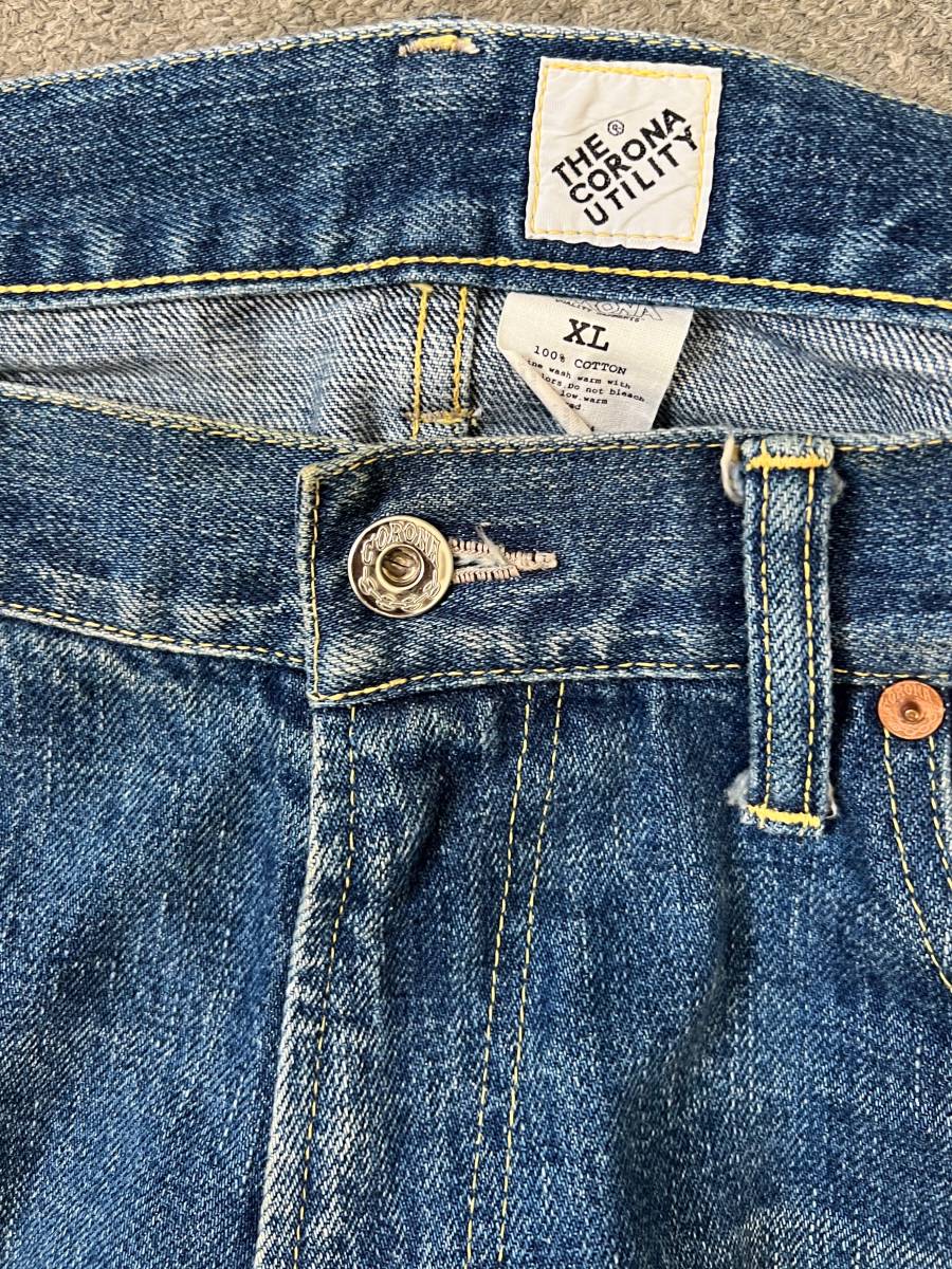 美品 CORONA コロナ W01 5POCKET 別注 加工デニム サイズXL 美品 CORONA コロナ W01 5POCKET 別注 加工デニム サイズXL