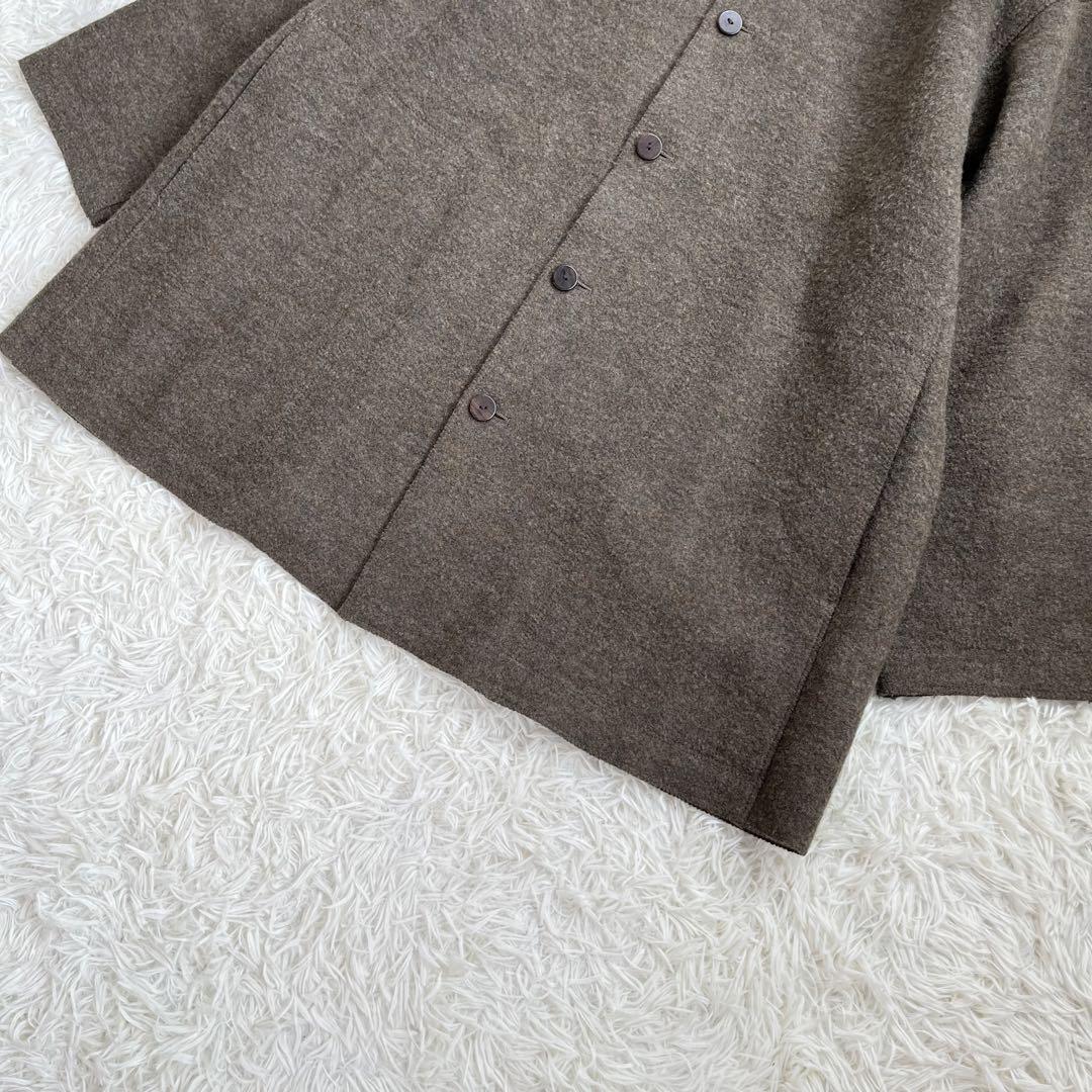 【美品】ヨーガンレール　ジャケット　コート　メルトン　裏地シルク　大きいサイズ