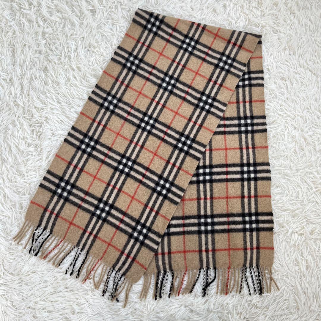 美品・カシミヤ100%】バーバリー/BURBERRY ノバチェック柄 マフラー