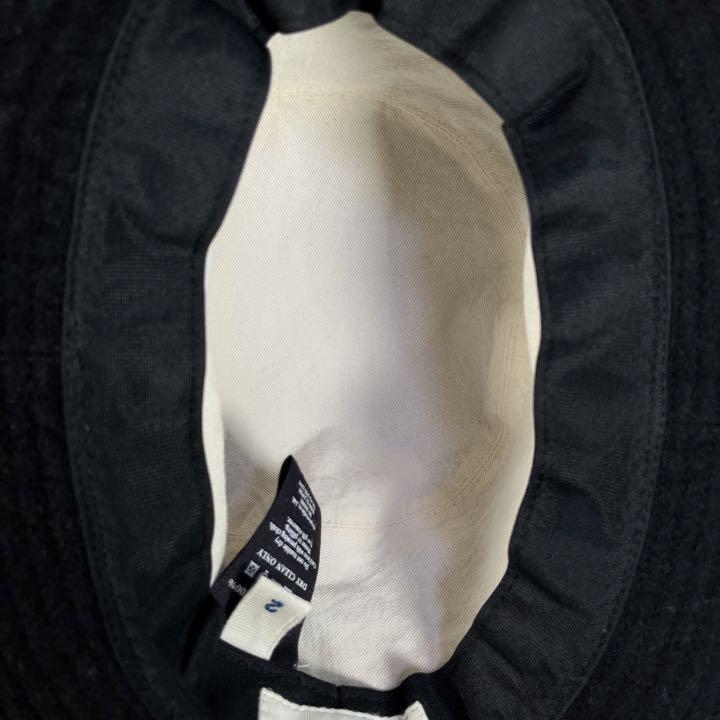 【美品】45rpm & ハット　帽子　縮絨ウール　ロゴ刺繍　ブラック　黒　45R