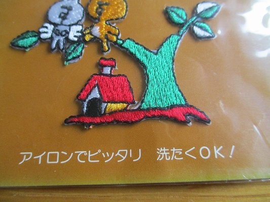 80s パンジー 小鳥 鳥小屋 ことり 刺繍アップリケ /クロバー ワッペン パッチ 昭和レトロ かわいい ポップ 宇山あゆみ 内藤ルネ 水森亜土_画像5