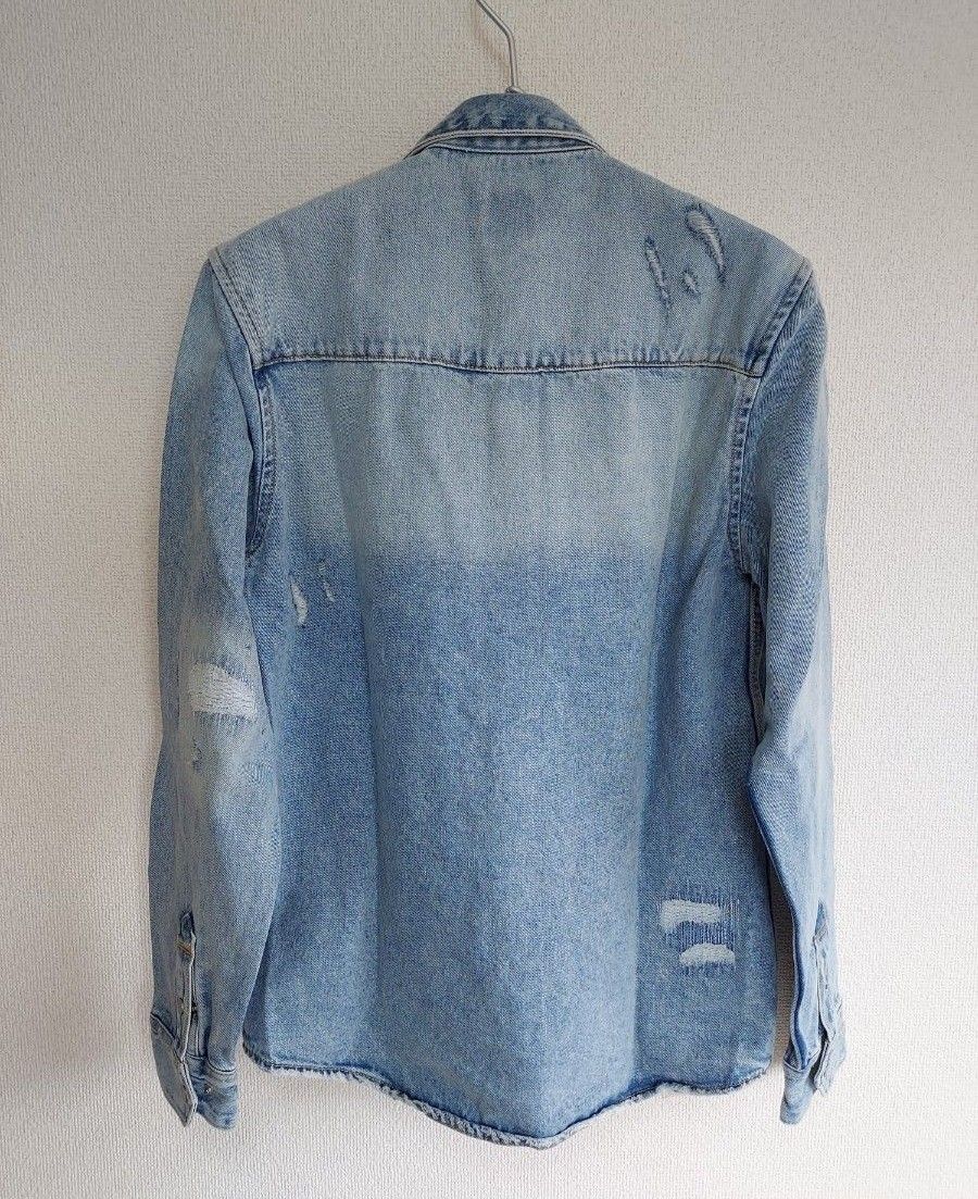 ZARA~ 肉厚デニムシャツ M DENIM 【訳あり】新品 未使用品 ZARA~ 肉厚デニムシャツ M DENIM 【訳あり】新品 未使用品