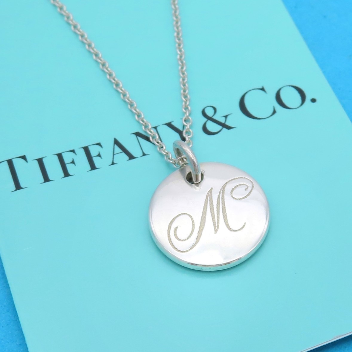 極希少 美品 Tiffany&Co. ティファニー イニシャル M ラウンド