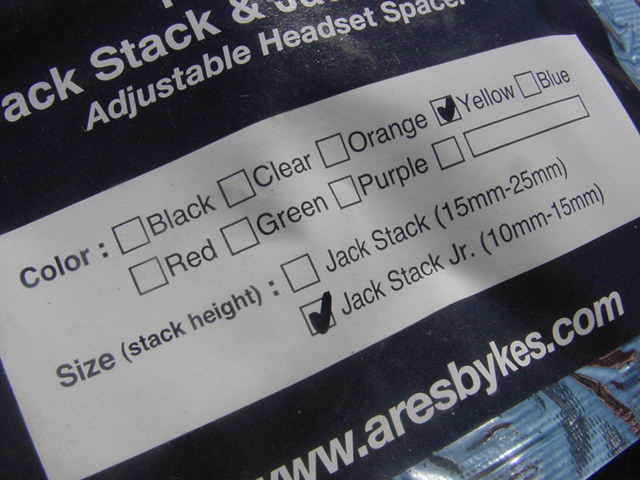 aresbykes 超軽量 Jack Stack&Jack StackJr. Adjustable Headset Spacer Yellow 新品未使用_画像10