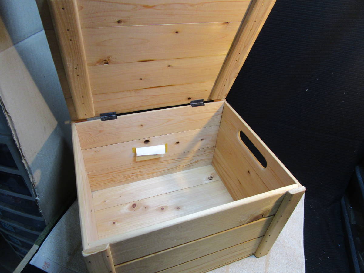 (8.倉2F.120）木製蓋つき箱 小物入れ おもちゃ入れ_画像2