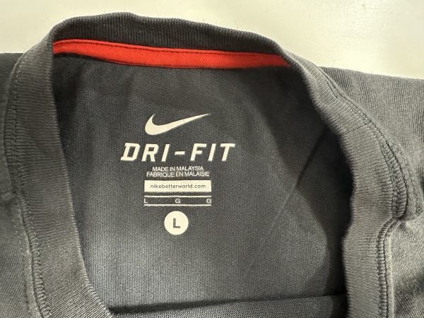 ☆US古着 NIKE ナイキ DRI-FIT ドライ 速乾 スポーツ Tシャツ プリント グレー【L】コットンポリ　　　◆3968◆_画像5