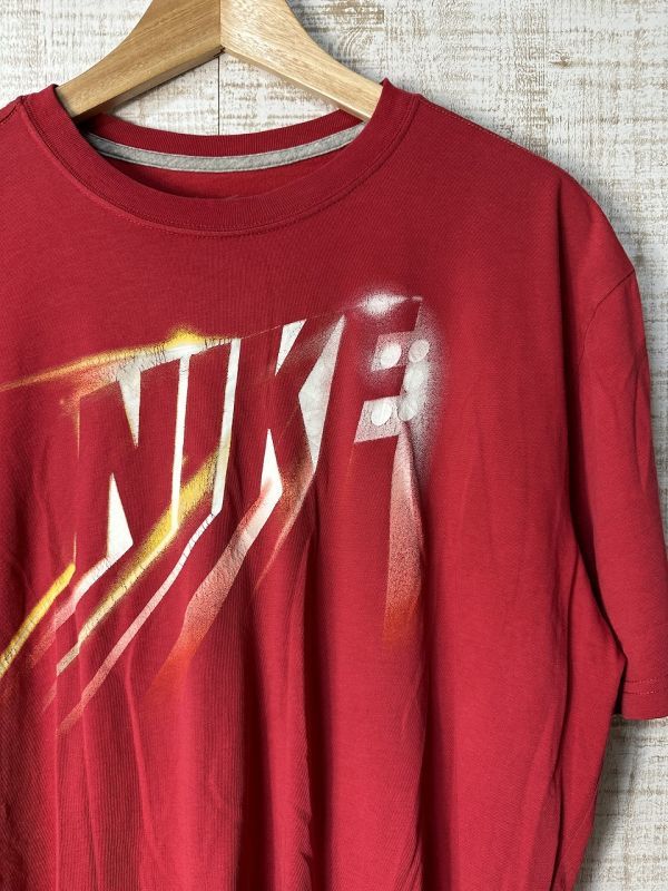 ☆ビッグサイズ US古着 NIKE ナイキ DRI-FIT ドライ 速乾 スポーツ Tシャツ レッド赤【XL】コットンポリ 　　◆3980◆_画像1