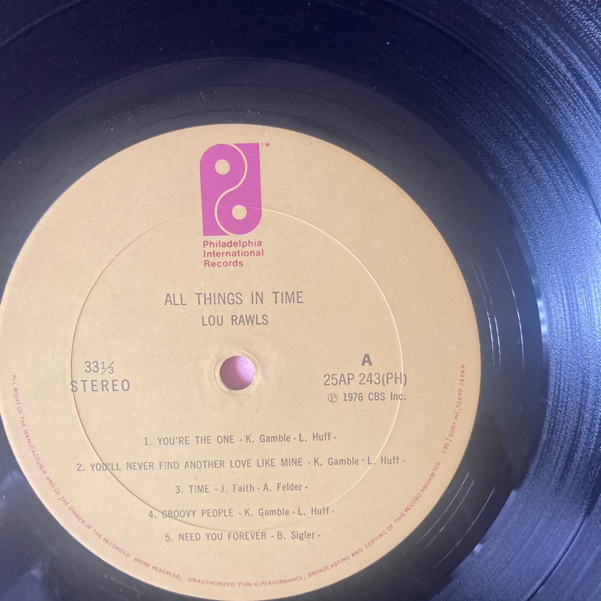 LOU RAWLS/ALL THINGS IN TIME／1976年日本初版/ソウル名盤/25AP 243_画像3