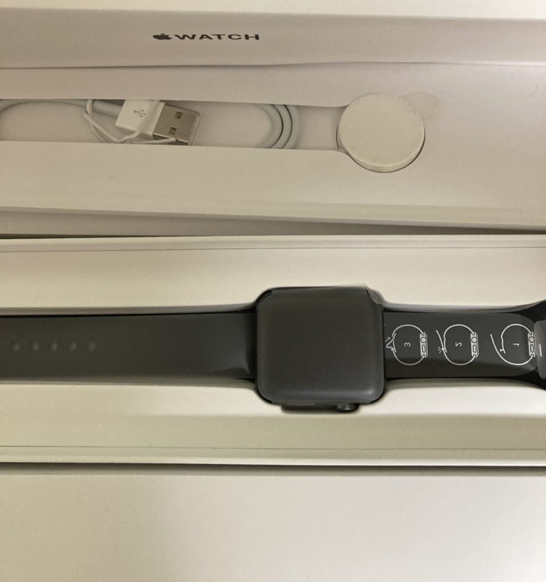 欲しいの Apple Watch series3 42mm gps スペースグレイ a1859 中古