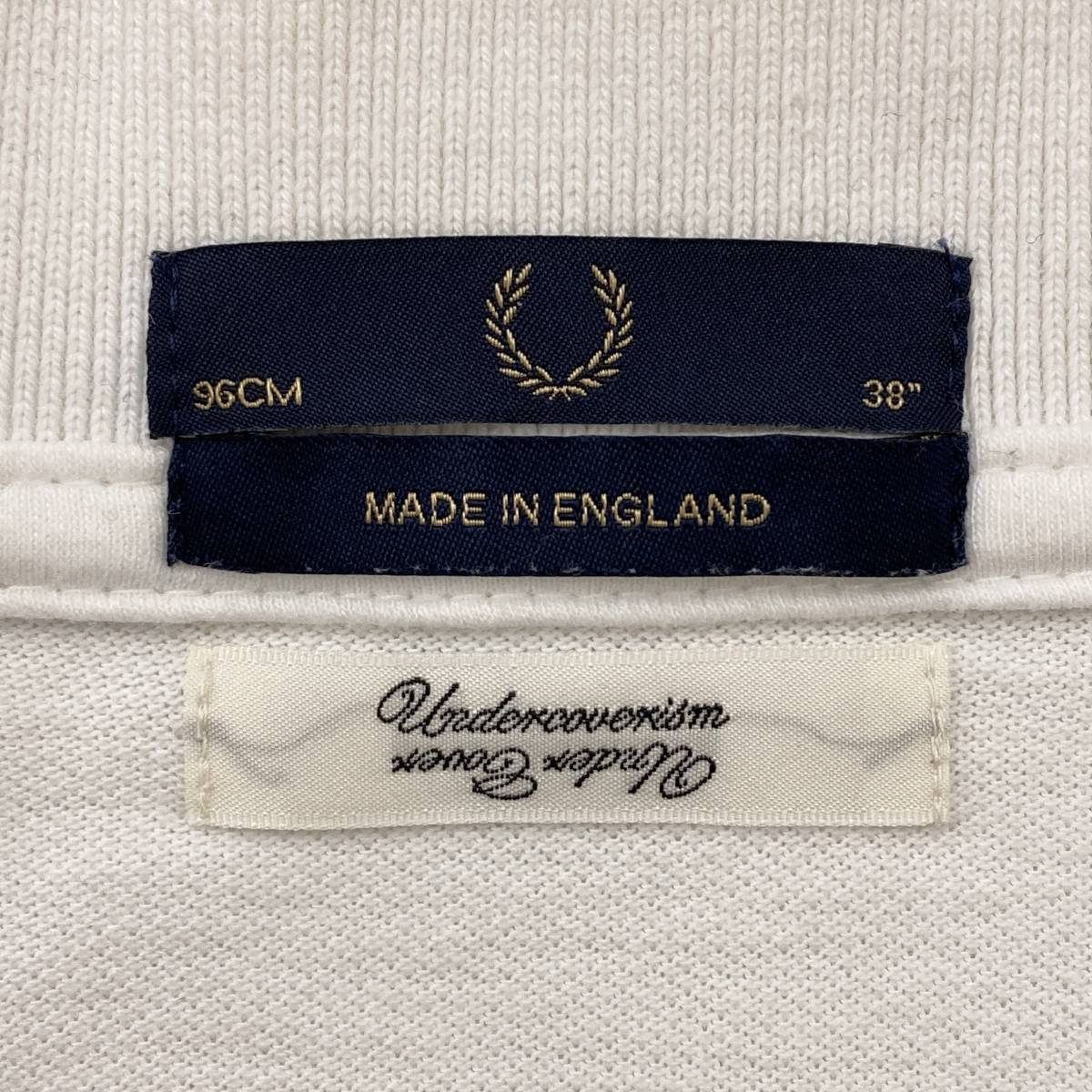 UNDERCOVER × FRED PERRY ハート 心臓 アップリケ ポロシャツ ホワイト 38サイズ アンダーカバー フレッドペリー one off archive 3070368