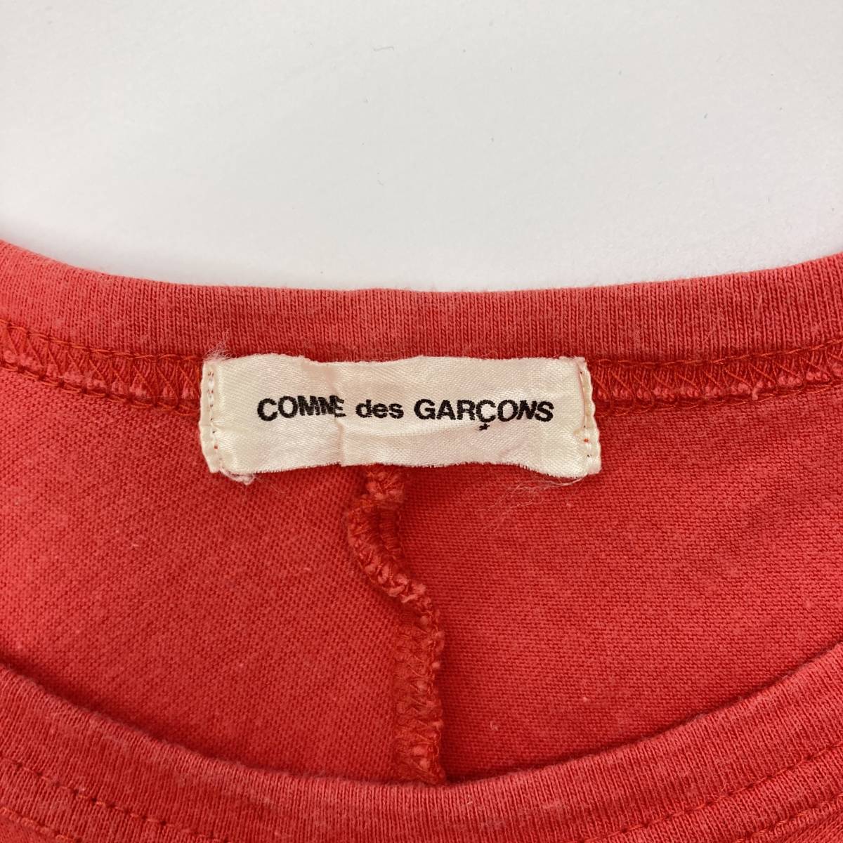 80s 90s COMME des GARCONS 変形 半袖 カットソー レッド 赤 コムデギャルソン Tシャツ Tee VINTAGE archive 2090598_画像4