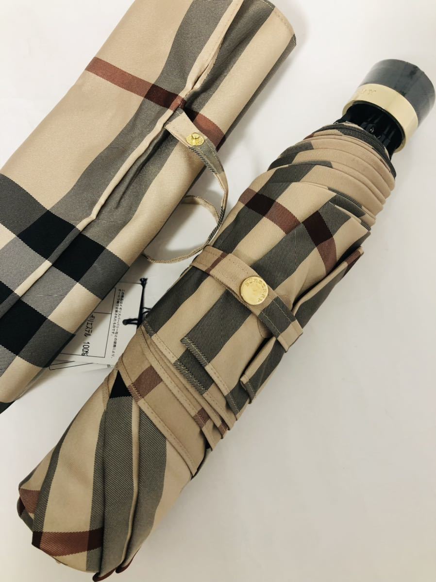 新品　バーバリー　折りたたみ傘 ノバチェックBURBERRY 折り畳み傘 ベージュ_画像2