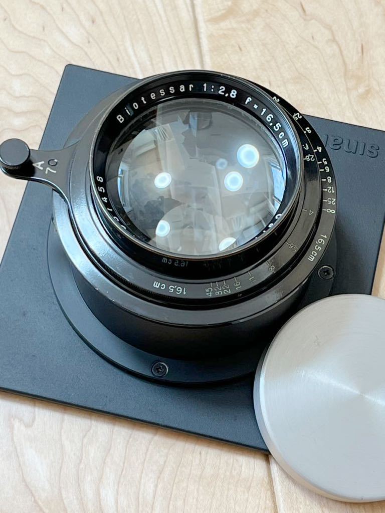 Biotessar 165mm f2.8 Zeiss Jena 4x5 Helicoid Sinar board mount ready for use on Sinar shutter ビオテッサー 真円絞り 美品の画像3