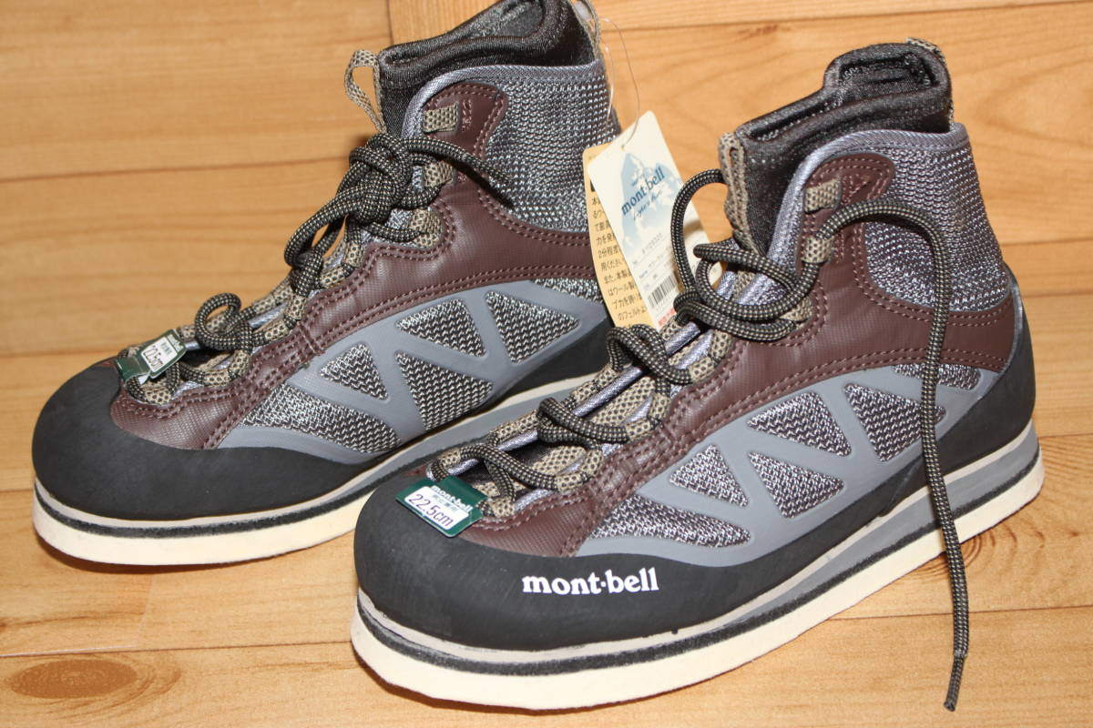 未使用モンベルmont-bell 22.5cm サワークルーザー 男女兼用 1125320 沢登り軽量ウエイディングブーツ 釣り靴