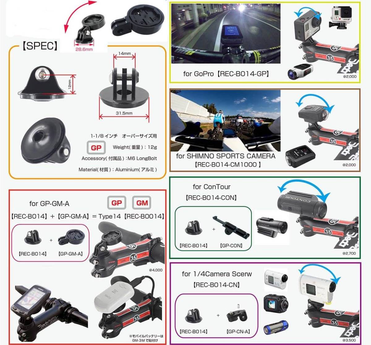 REC-MOUNTS(レックマウント) アウトフロントバイクマウント Type14 トップキャップタイプ [REC-B0014-GM]【中古】_参考画像