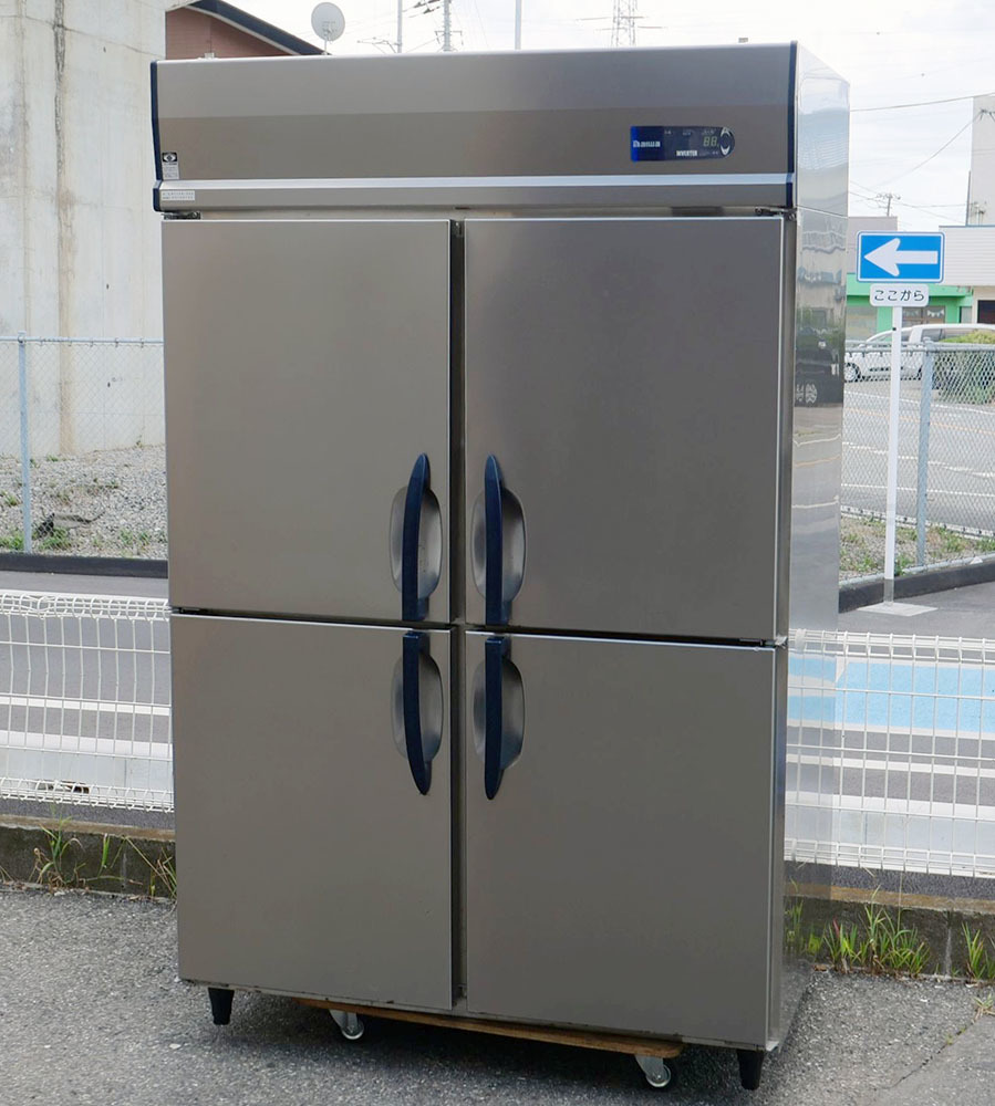 定番人気！ 4枚扉 100V 411CD-ECV 縦型冷蔵庫 大和冷機 2016年製 中古