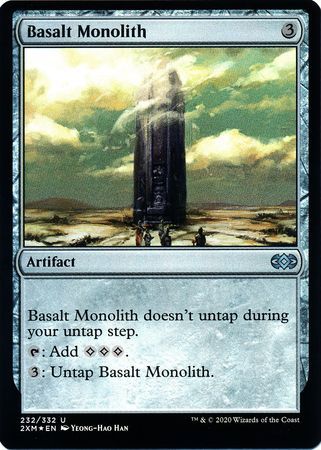 え銀Foil 玄武岩のモノリス 1枚（1枚在庫x 英 良品 2XM）/Basalt Monolith（MTG /ダブルマスターズ/Double Masters/）_画像1