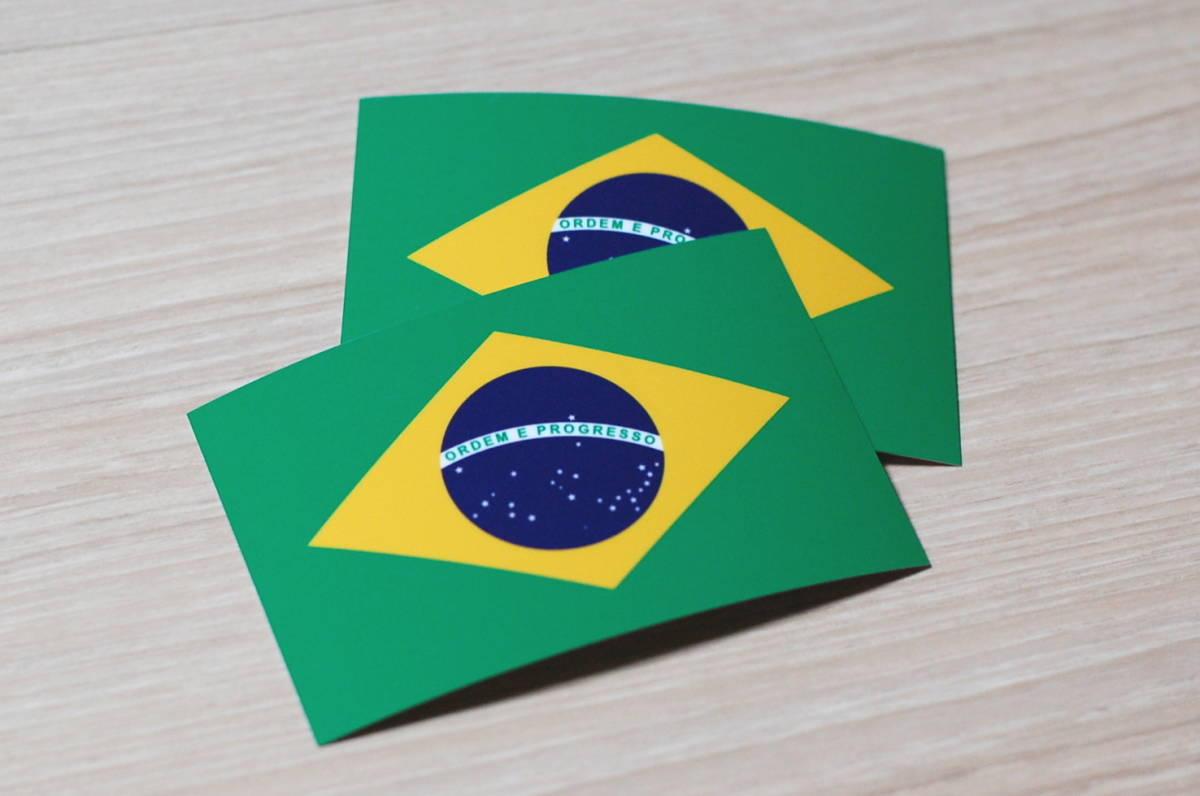 национальный флаг стикер * Brazil Brazil*2 шт. комплект 