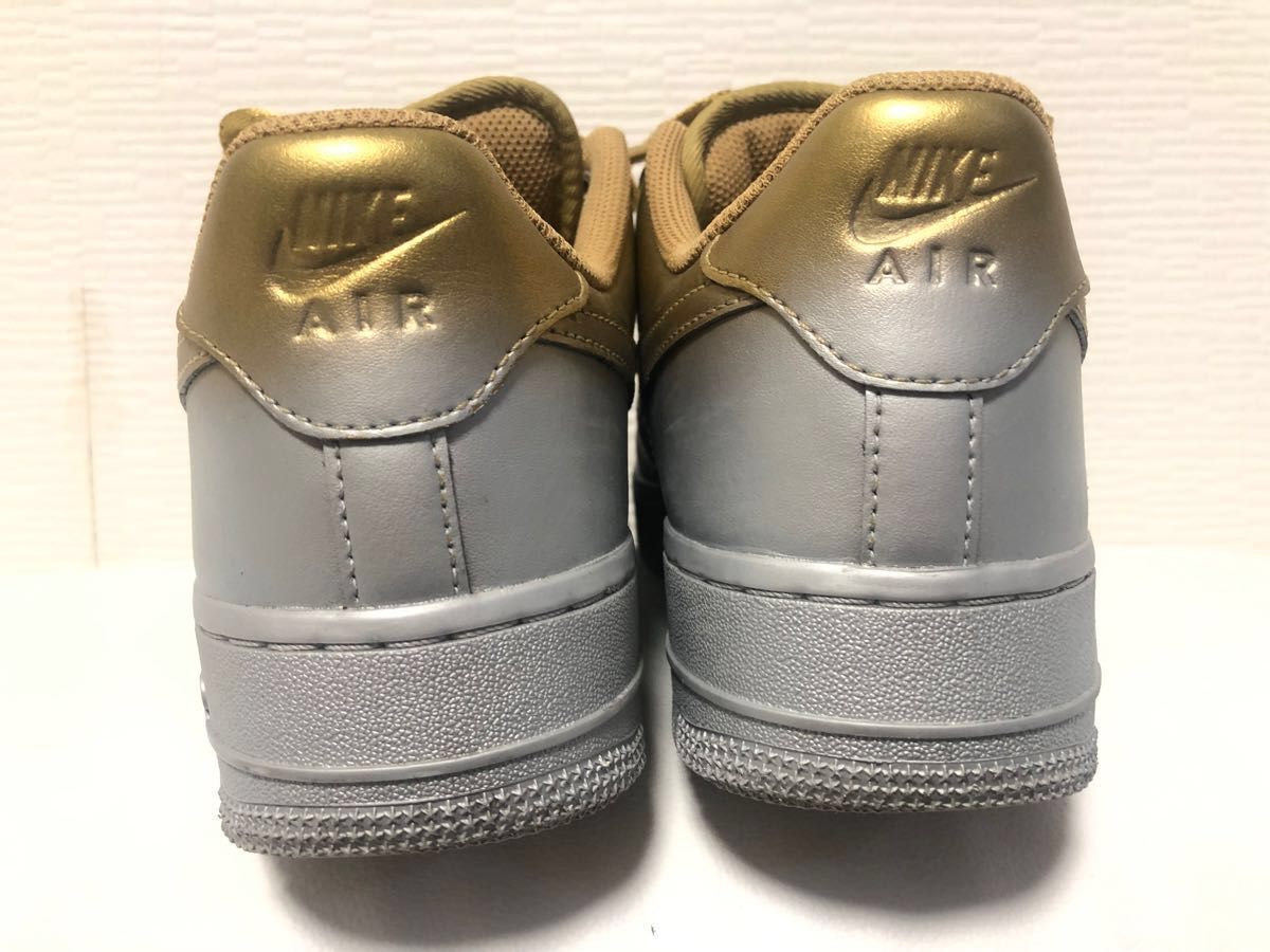 超美品 NIKE エアフォース1 ゴールド×シルバー 25 0cm 金 銀