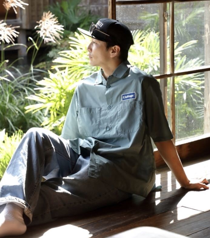 CHALLENGER S/S WORKER SHIRT DARK GREEN Mサイズ チャレンジャー ワークシャツ ダークグリーン_画像2