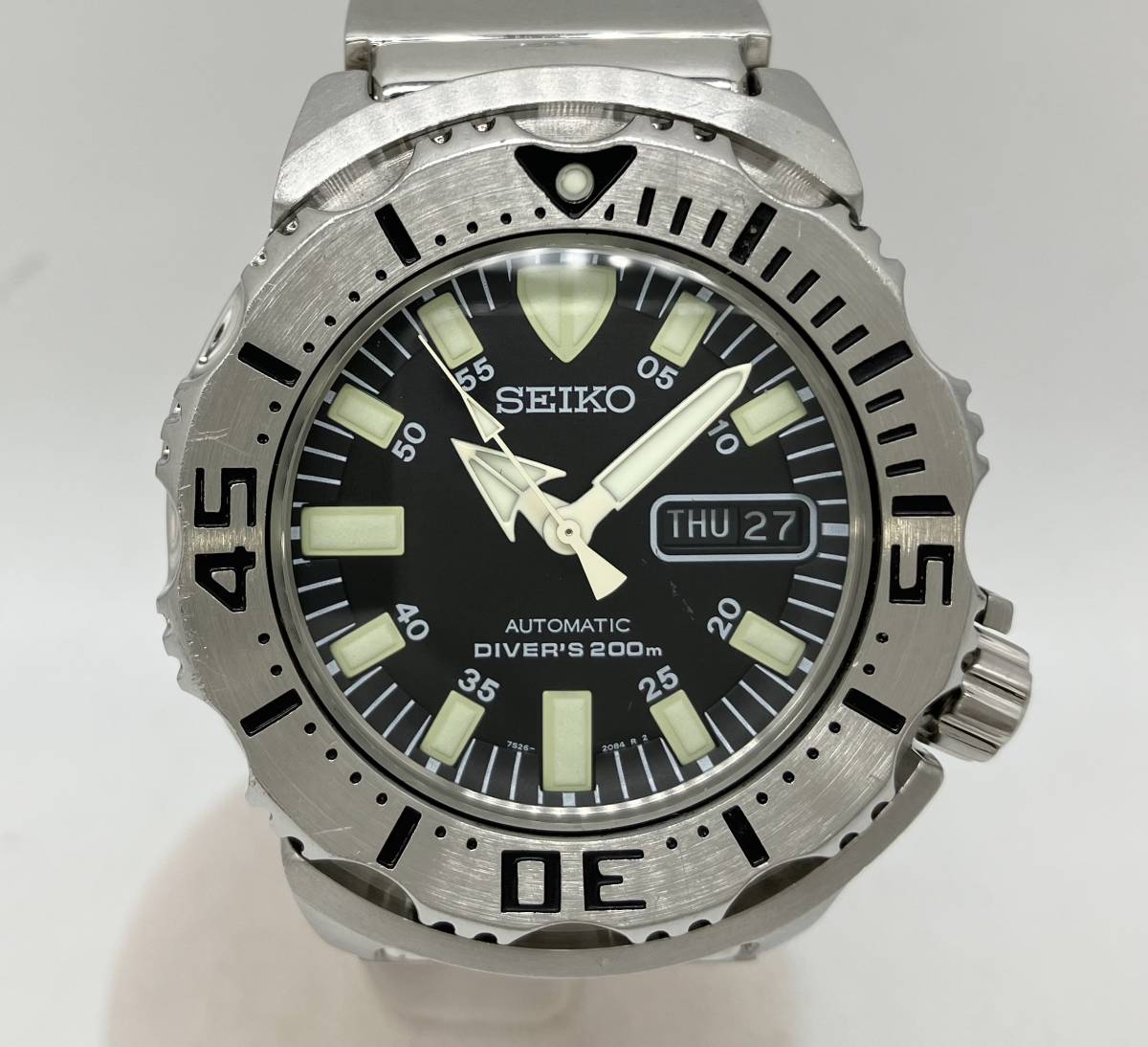 【ジャンク】 SEIKO セイコー ダイバーズ ブラックモンスター 自動巻き メンズ 腕時計 7S26-0350 黒文字盤の画像1