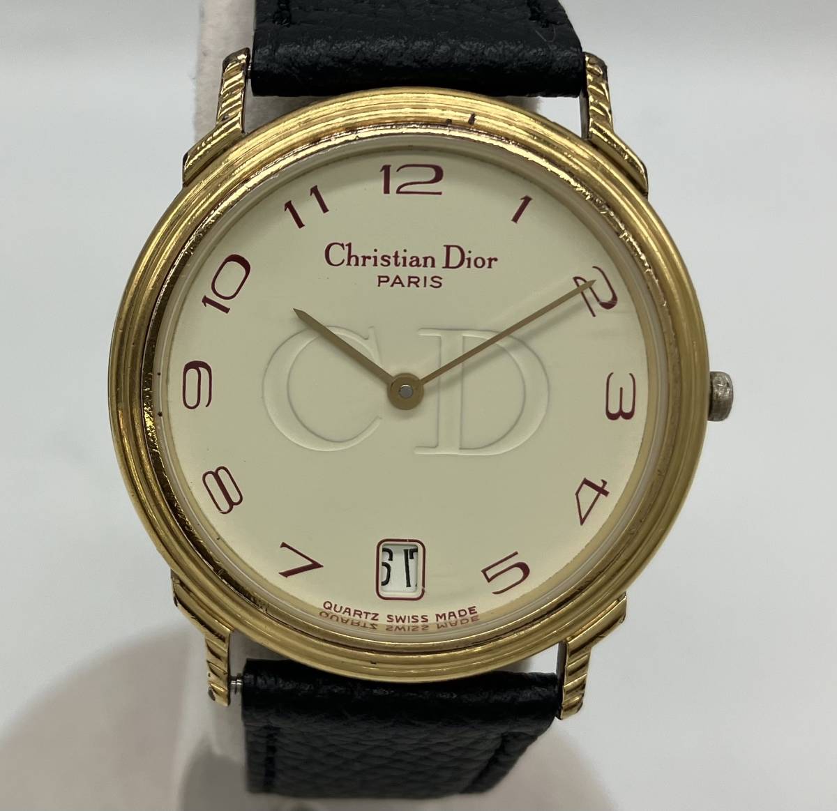 【ジャンク】 Christian Dior CD クリスチャンディオール クォーツ レディース 腕時計 45.122.2 カレンダー不良 アナログ_画像1