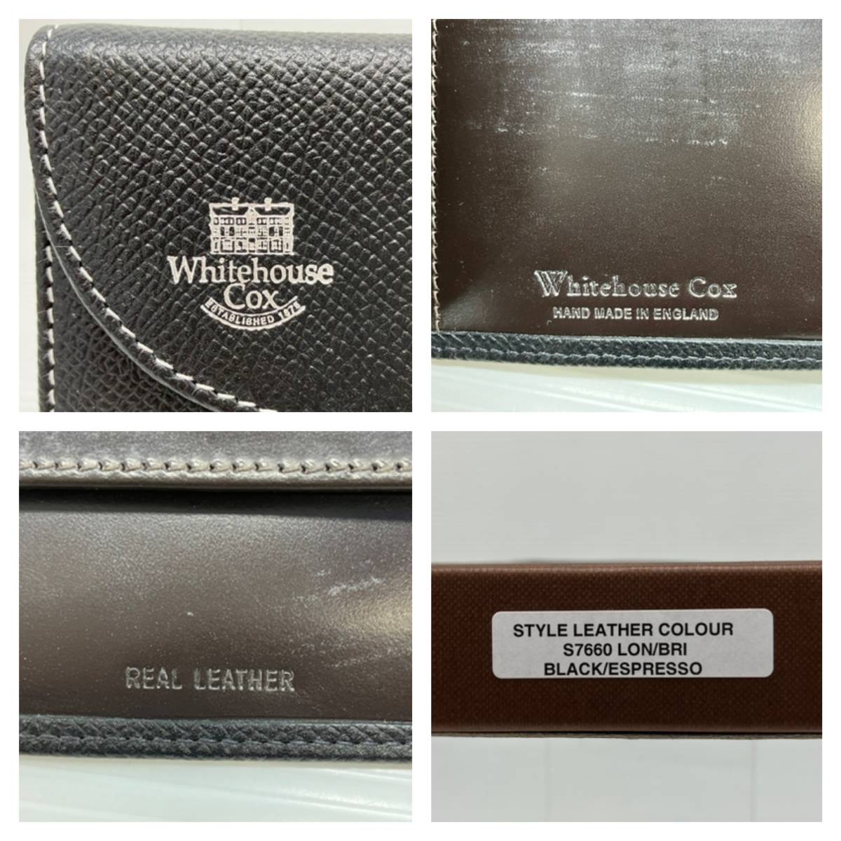 ☆ 箱あり WHITEHOUSE COX ホワイトハウスコックス S7660 二つ折り財布 3FOLD WALLET ウォレット ブラック 通年_画像8