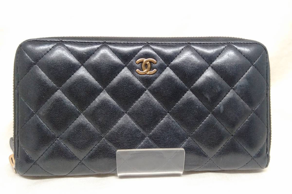 CHANEL シャネル マトラッセ 25779901 ロングジップウォレット 長財布 黒_画像1