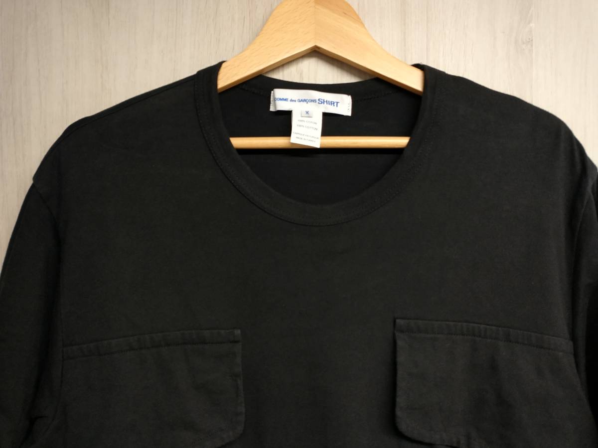 COMME des GARCONS SHIRT FG-T007-051 半袖 Tシャツ ブラック コムデギャルソン シャツ ビッグポケット メンズ X コットンの画像3