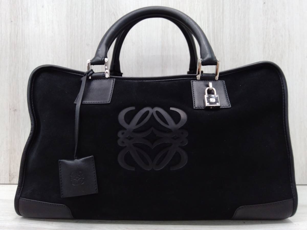 海外ブランド ロエベ LOEWE 020407 ハンドバッグ アマソナ36 黒 スエード 保存袋付 ハンドバッグ 海外ブランド ロエベ LOEWE 020407 ハンドバッグ アマソナ36 黒 スエード 保存袋付 ハンドバッグ