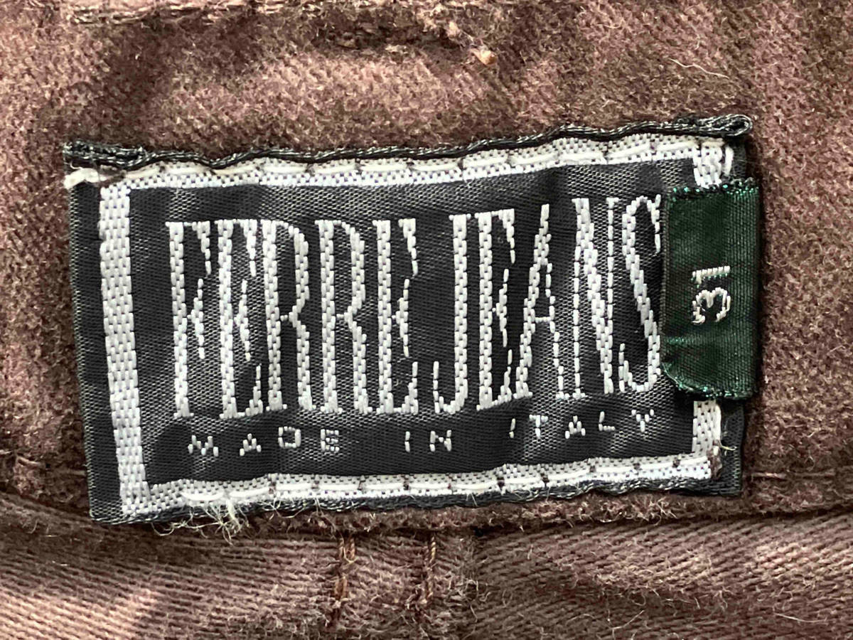 FERRE JEANS 90s MADE IN ITALY ロングパンツ 31 ブラウン コットン ボタンフライ イタリア製 フェレ ジーンズ 90年代　オールド_画像4