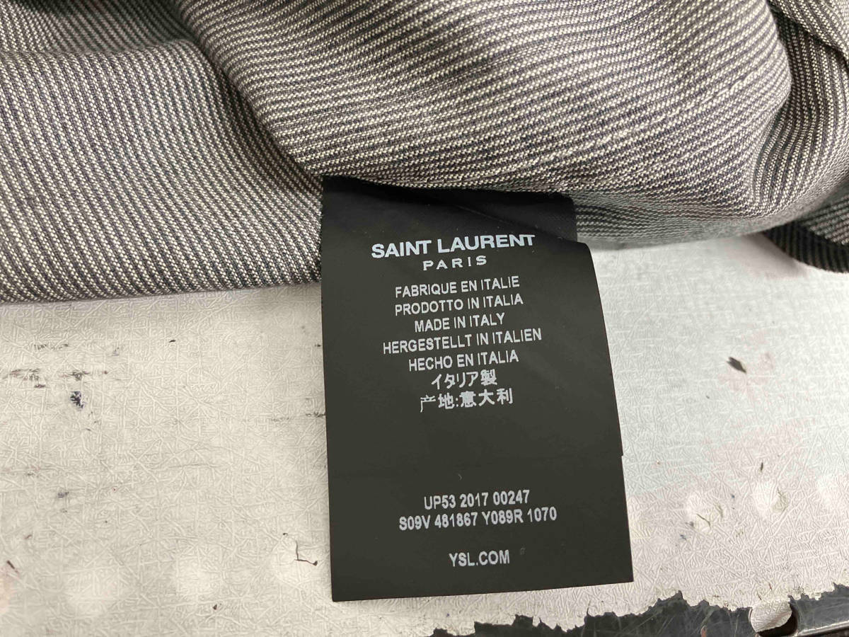 値下げ Saint Laurent 長袖シャツ S サイズ (表記サイズ 37 14 1/2) イタリア製 サンローラン グレーの画像4