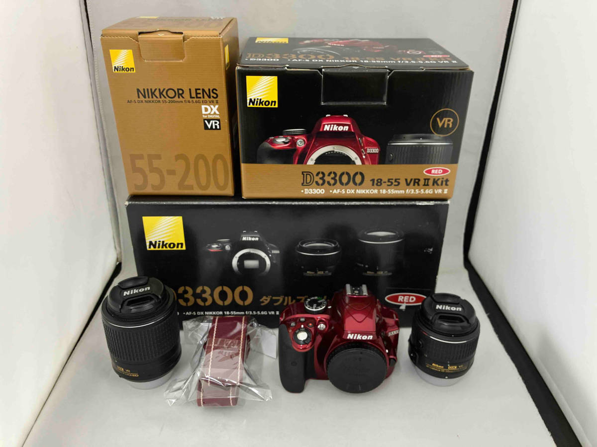 最高級 Nikon 現状品 D3300 デジタル一眼 (レッド) ダブルズームキット