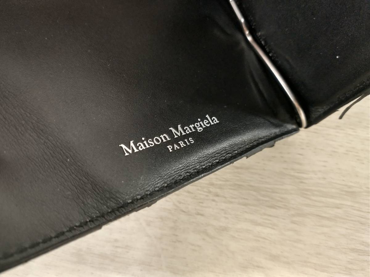 Maison Margiela Paris S35UI0447 二つ折り財布 本革 レザー マネークリップ ブラック メゾン マルジェラ 箱付き コインケース付き_画像8