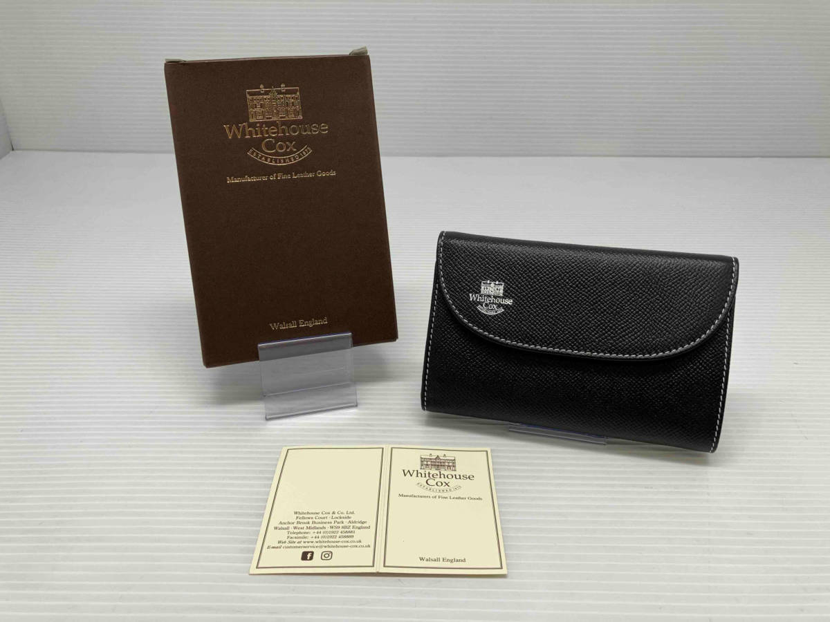 ☆ 箱あり WHITEHOUSE COX ホワイトハウスコックス S7660 二つ折り財布 3FOLD WALLET ウォレット ブラック 通年_画像1