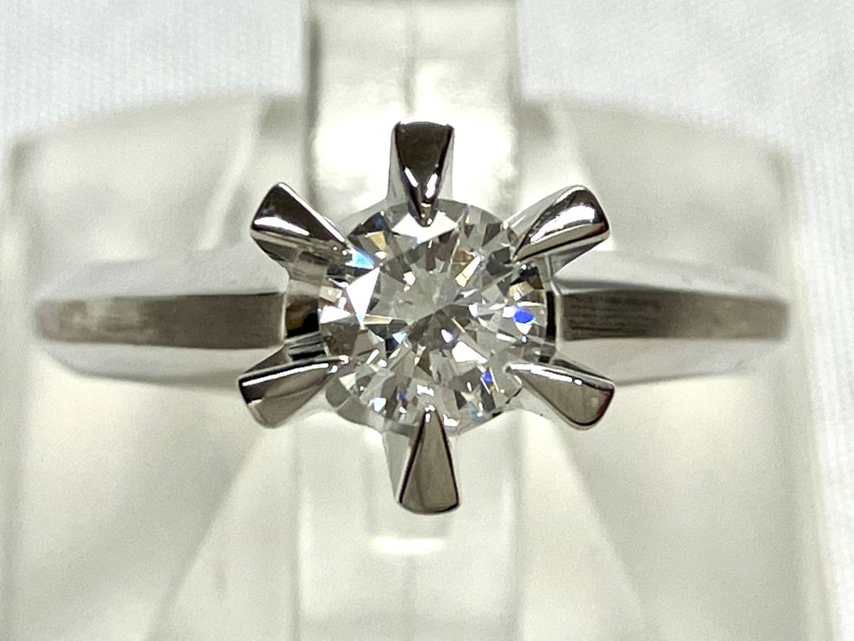 Pt900 ダイヤ0.378ct F/SI1/GOOD リング 10.5号 5.6g トップH0.47×W0.47cm 立て爪 ソーティング付_画像1