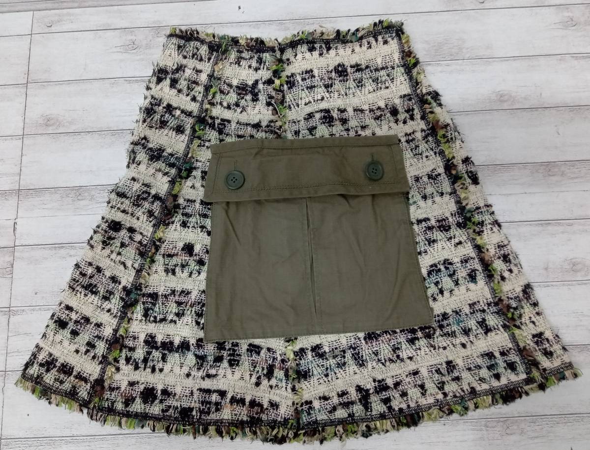 LOUIS VUITTON Louis Vuitton | lady's skirt | size 36(S) / beige × khaki clothing 