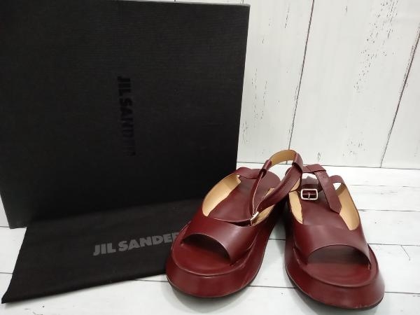 【箱付き・保存袋付き】JIL SANDER ジルサンダー JS32071A レディース サンダル サイズ 38 ダークレッド 店舗受取可_画像1